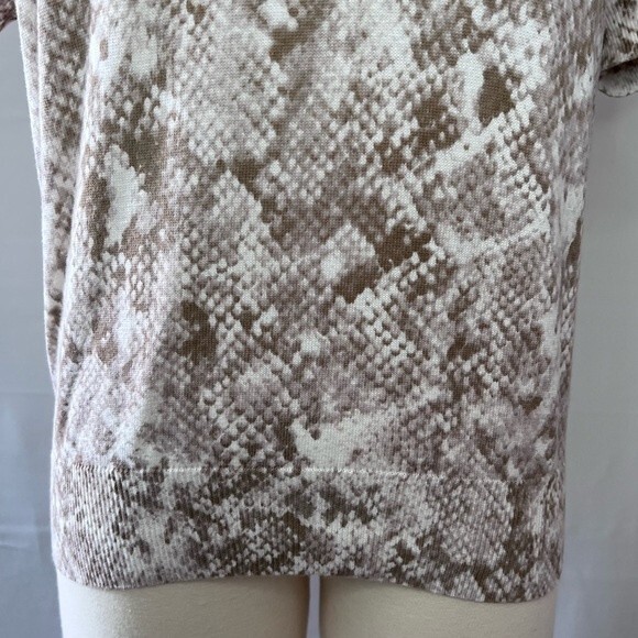 Ann Taylor Snakeskin Print Short Sleeve Sweater with V-Neck Cardigan Set Small - Picture 5 of 15